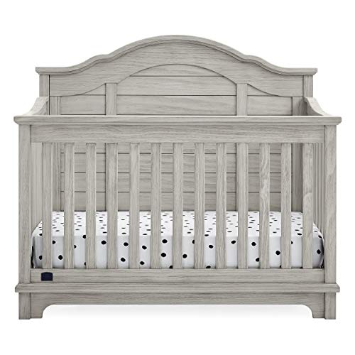Delta Children Simmons Kids Asher 6-in-1 Convertible Crib with Toddler Rail, Rustic Mist