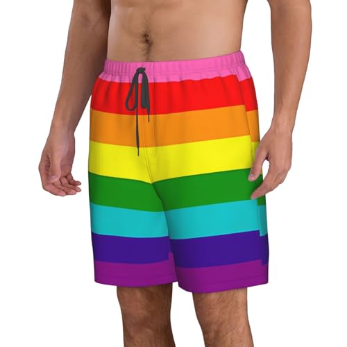 Gender Fluid Pride Flag Men's Swim Trunks Beach Shorts Quick Dry Hawaiian Swimming with Pockets2