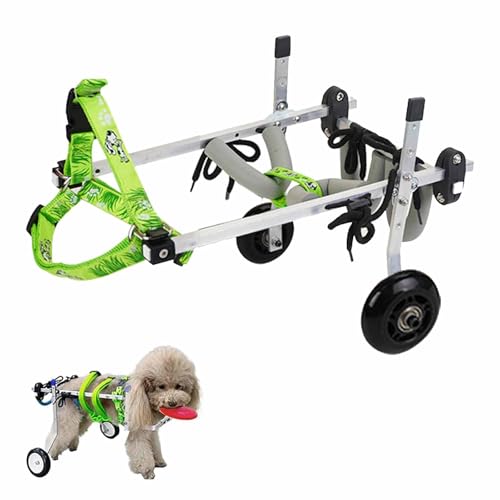 Silla de ruedas para perros con soporte para patas traseras y ayuda