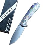 TWO SUN TS223 M390 Gift Collection Folding Knives Colorful Skull Titanium Handle