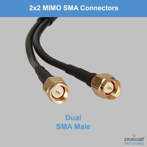 Image of Proxicast Vandal Resistant 2x2 MIMO Low Profile 4G /5G Omni-Directional Screw Mount Antenna - 10 ft Coax Leads - for Cisco, Cradlepoint, Digi, Pepwave, Sierra Wireless and Others (ANT-121-M22)