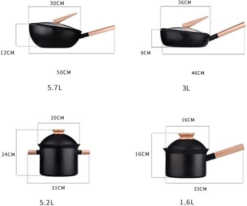 Miniatura 6 de Juego de utensilios de cocina antiadherente olla de cocina para comedor barra de inducción color  negro tamaño 4 piezas