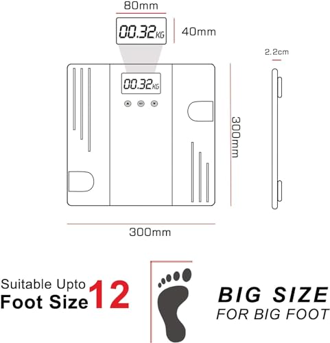 Image of PowerMax Fitness� Multi-User Digital Body Fat Scale - Smart BMI & Weight Scale, Body Composition Analyser with 12 User Memory, Human Body Capacity (Model: BCA-07)