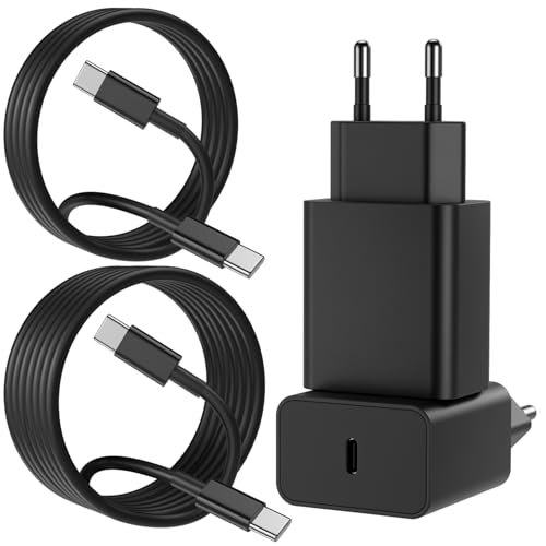 45W USB C Charger Charging Cable for Samsung Galaxy S26 S25 S24 S23 S22 S21 Ultra S20fe A56 A55 A54 A53 A52/Tablet/iPhone17 16 15 Series 1M+2M Fast Charging Cable with Fast Charger Power Supply 2 Pack