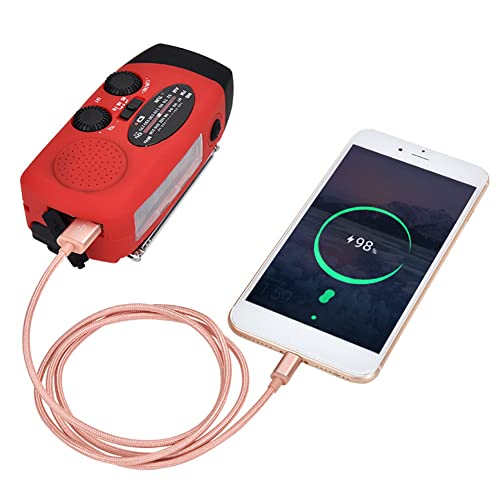 RGW Zonne-radio,Hand Crank Radio,Multifunctionele Hand Crank Solar Dynamo Aangedreven Am/Fm/Noaa Weer Radio Emergency Led Zaklamp Lamp Power Bank Voor Mobiele Telefoon Rood - Image 8