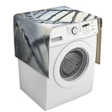 Almacenamiento multiusos: cubierta antipolvo para lavadora con cadena de ADN con dos amplios bolsillos de almacenamiento en cada lado, para almacenar cápsulas de detergente, suavizante de tela o cepillos de limpieza, manteniendo los artículos esenciales de lavandería organizados y al alcance.