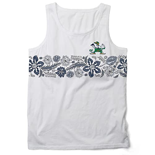 Wes and Willy Mens College Floral Tank Top (Notre Dame Fighting Irish, Small)