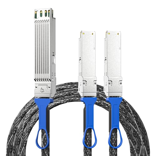 Image of 10Gtek 800Gb /s OSFP DAC Compatible for NVIDIA MCP7Y00-N001, 1-Meter, 26AWG, 8-Channel OSFP Fin-top Breakout to 2x400G Flat-top Cable, NDR Infiniband and Ethernet Solutions