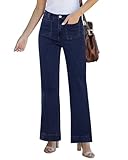 GRAPENT Flare Pants for Women Womens Trendy Clothes Fashion Stretchy Jeans Pantalones Vaqueros De Mujer Wide Leg High Waisted Jeans High Rise Womens Jeans Color Darkness Blue Medium Size 8 to 10
