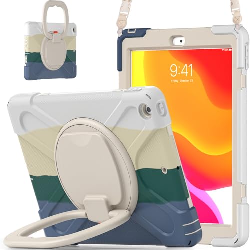 Coque iPad 10.2 antichoc JZ avec poignée ergonomique et support 360