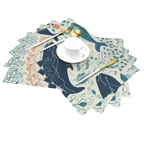 Napperons de table de salle à manger lot de 6 sets de table antidérapants PVC - 4
