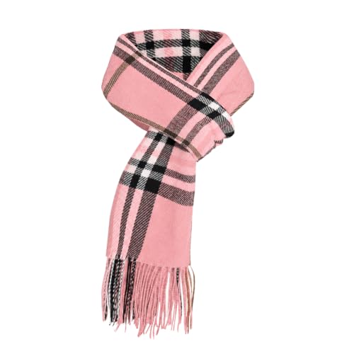 Image of ZUIMEIHQH Scarf for Women UK, Tartan Scarf Winter Warm Soft Stylish Long Cashmere Feel Plaid Scarves for Men and Women Casual Christmas Birthday (Pink)