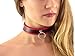 Produktbild Halsfessel mit Ring der O schwarz rot Slave Halsband schmal Bondage Leder Style (rot-schwarz)