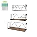 EYMPEU Estanteria Pared de Madera y Metal, 3 Pack, Estantes Flotantes Rusticos para Cocina, Baño, Despacho y Salon, Baldas Colgantes como Decoracion y Organizador de Hogar y Oficina
