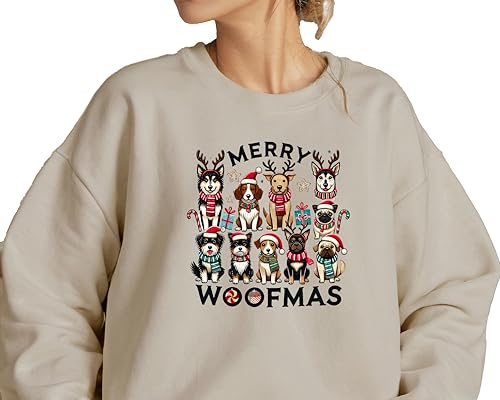 Christmas Dogs Sweatshirt, Dog Lover Hoodie, Holiday Sweatshirt, Cute Christmas Hoodie, Cute Gift for Dog Lover, Dog Mom Sweatshirt, Merry Christmas Hoodie4
