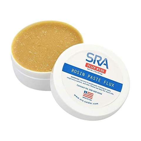 SRA Solder 135 Rosin Paste Soldering Flux For Electronics, No Clean Flux Made for Lead and Lead-Free Solder Circuit Boards and Copper Electrical Wire - Safe Clean Residues with No Goopy Mess (2oz Jar) Cover