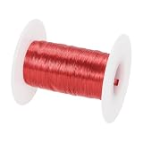 sourcing map Magnetdraht, 0,18 mm, 221 m, emaillierter Kupferdraht, Magnetwickelspule, 50 g, F-Güteklasse 155 °C, für Transformatoren, Induktoren, Rot