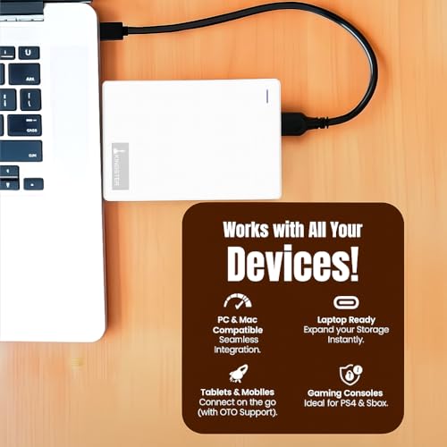 KINGSTER 1TB Ultra Slim Portable External Hard Drive White - Image 4