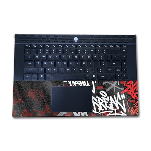 Image of Glossy Glitter Laptop Skin Compatible with Alienware M16 R2 (2024) - Red Tag - Premium 3M Vinyl Protective Wrap Decal Cover - Easy to Apply | Crafted in The USA by MightySkins
