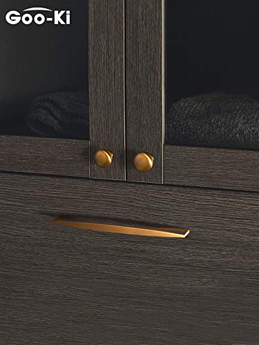 Goo-Ki Brushed Bronzed Brass Handle, Mid-Center Cabinet Pull;Zinc Alloy Drawer Handle Wardrobe Cabinet Hardware 5''Hole Center 6packed 074YB
