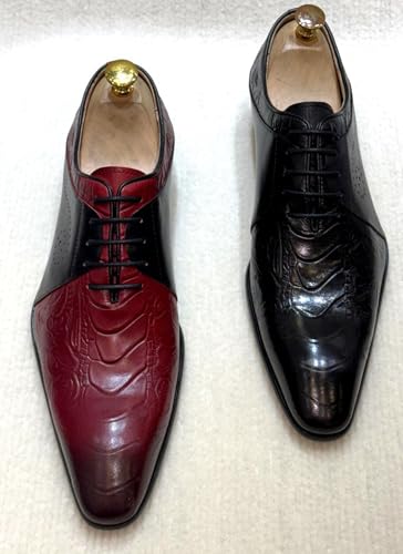 Santimon Mens Genuine Leather Oxfords Formal Dress Shoes – Fashion Luxury Lace-Up Shoes for Business, Prom Weddings, Special Occasions3