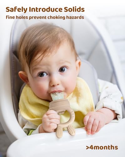 Image of ChooKaChoo 2 Pack Baby Fruit Feeder & Freezer Nibble Tray Combo, Push Pop Baby Food Feeder to Safely Introduce New Foods, Fresh & Frozen Food Silicone Feeder, 100% Food Grade, BPA Free