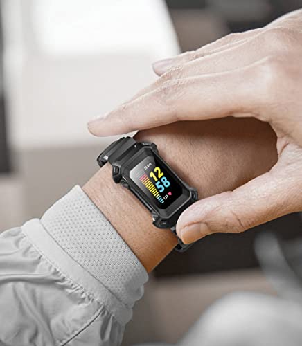 SUPCASE UBPro Series Fitbit Charge 5 / Fitbit Charge 6 Band Strap Replacement Protective Case Shockproof Integrated Fitness Charge 5/6 Band Case Durable