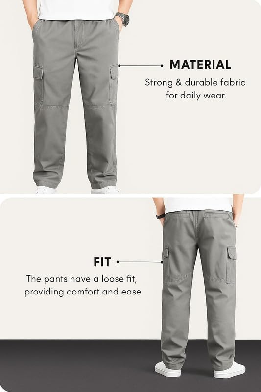 Image of Amazon Brand - INKAST Men Stylish Multi-Pocket Cargo Pants | Casual Fit | Modern Trousers