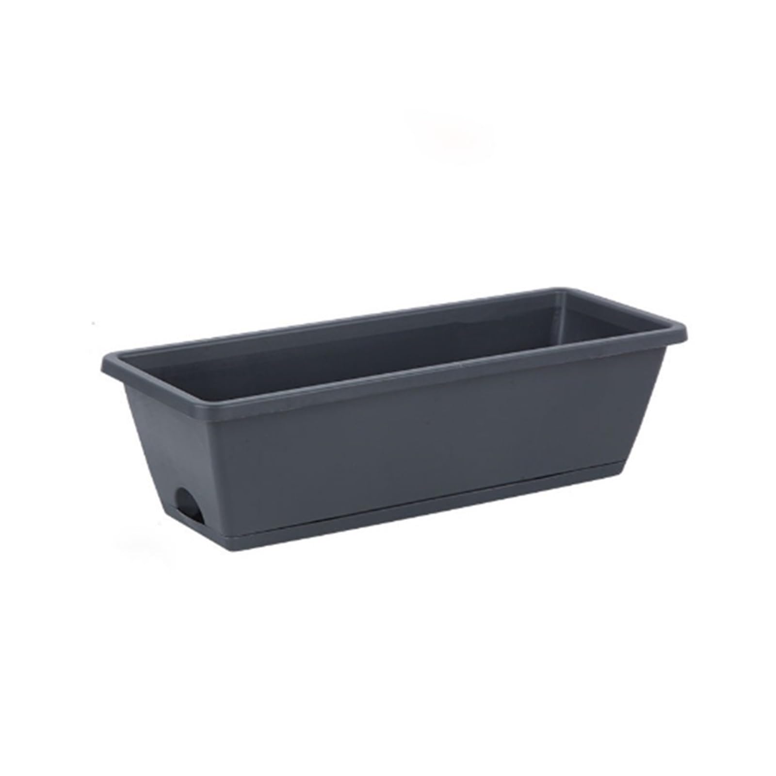 JUAKSQZYI Plastic Rectangle Flower Pots with Tray Window Boxes Planters Plant Container, for Balcony Office Garden(Deep Gray)
