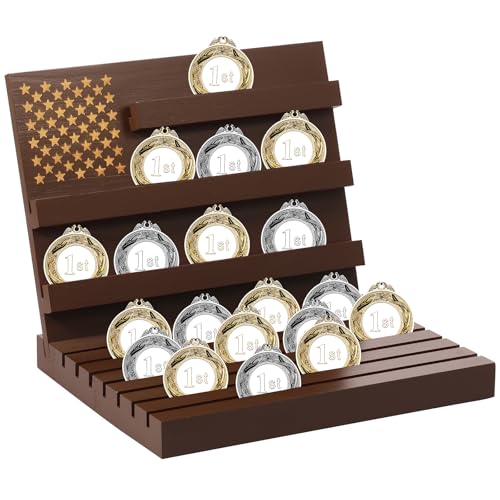 Soporte para monedas con 10 filas de madera sólida miniatura 1