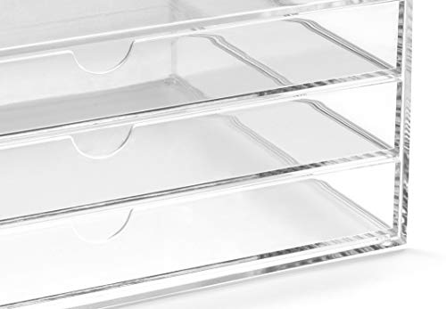 OSCO A3TSL Magazin mit 3 Schubladen aus klarem Acryl im Querformat farblos