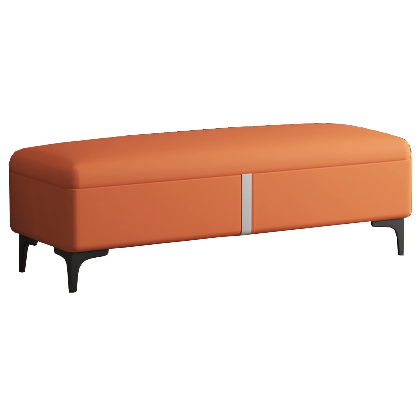 Banc de rangement ottoman en tissu technique vert de 80 cm pour l'entrée