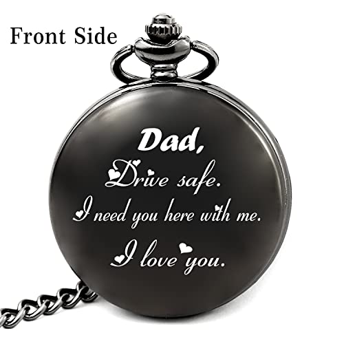 Image of levonta Dad Gifts for Dad Who Wants Nothing Engraved Pocket Watch with Chain