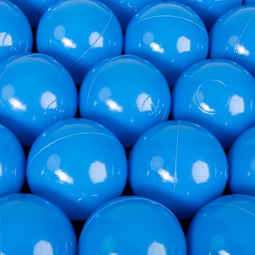 H&F Heimtextilien 500 Bälle für Bällebad Ø 6 cm – Blau Plastikbälle...