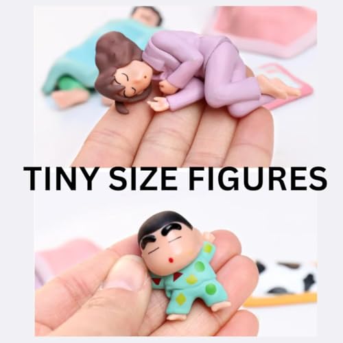 Image of FUNFOB Shinchan Action Figure | Shin chan Figurine Cartoon Figures Toys for Boys & Girls PVC Multicolour (Shinchan Family (NO Shiro))