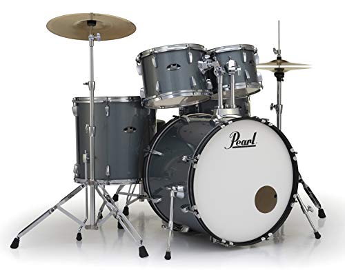 Image of Pearl, Drum Set, 5 Pcs, Roadshow, W /Stands & Cymbals -Charcoal Metallic RS525SC /C (706)