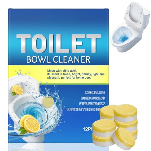 12 Stück Spülkasten Tabs & Wc Reiniger Tabs Toilettenreiniger Tab Wasserkastenwürfel für Hartnäckigen Kalk und Urinkalk Wc Steine für Spülkasten mit Effiziente Entkalkung Langanhaltende Frische