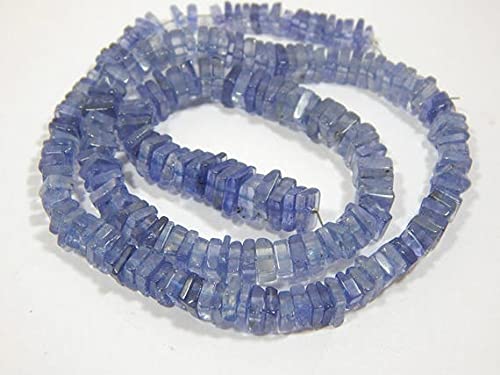 Perles de tanzanite heishi naturelle 5x8 mm pour concevoir un cadeau d'anniversaire unique