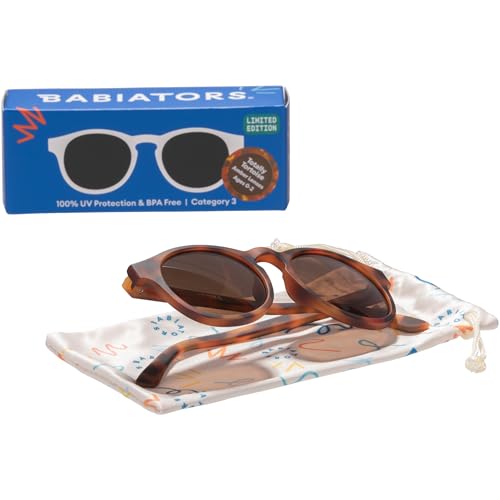 Image of Babiators Kids Sunglasses With UV400 Amber Lens for 0-2 Years Kids, 100% UVA + UVB Sun Protection | Non-Breakable Flexible Rubber Frame, Shatter and Impact Resistant, BPA Free | The Keyhole - Tortoise