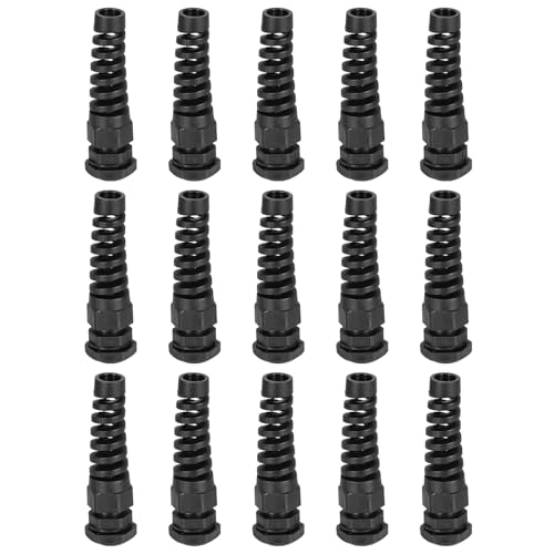 sourcing map 15 Pcs PG9 Cable Glands Adjustable 4-8mm PA66 Nylon IP68 Waterproof Connectors with Dual Seals Anti-Corrosion for Industrial/Outdoor Electrical Systems