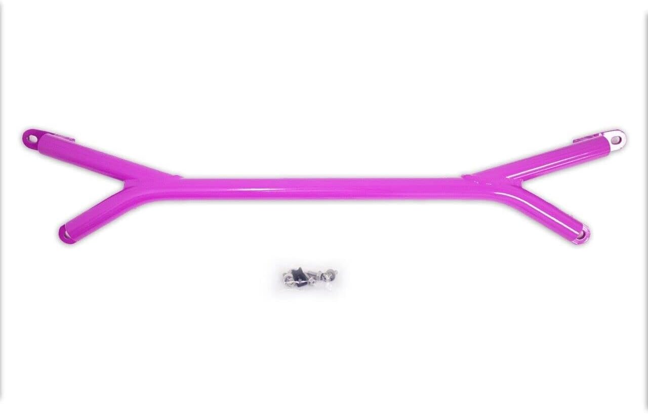 Exterior Accessories - Aluminum Front Brace Bar Compatible with 2015-2021 Subaru WRX STI VA Pink Painting Aesthetic
