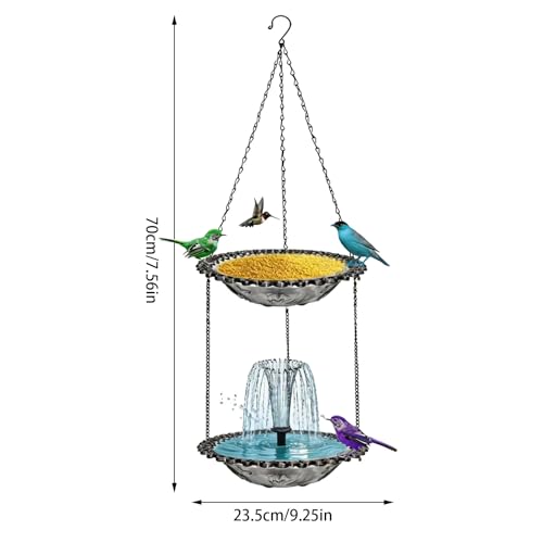 Fontaine à eau solaire pour oiseaux et cascade décorative de jardin