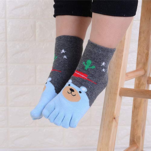 5 Pairs Toddler Baby Girls Boys Cotton Hosiery Toe Socks Cute Kids Cartoon Animal Five Fingers Crew Ankle Socks4