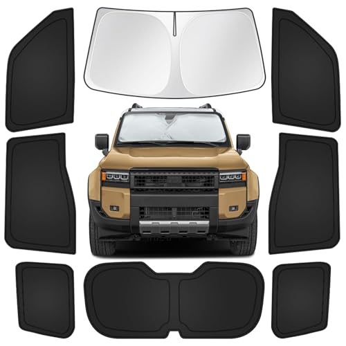 Image of Car Window Shades for Toyota Land Cruiser Prado 250 2024-2025, 8pcs Full Coverage Window Covers Sunshades for Front, Side and Rear Windows, Privacy Window Shade Keep Vehicle Cool for Camping Napping