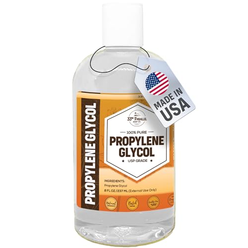 Propylene Glycol USP Grade (8 oz) Non-GMO Moisturizer, Solvent, Emulsifier, Humectant, Soaps...