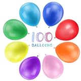 Jsdoin 12 Inch 100 Packs Rainbow Party Balloons, Assorted Multicoloured Latex Balloons with 2 Rolls of Ribbon for Birthday Party Wedding Baby Shower - Image 2