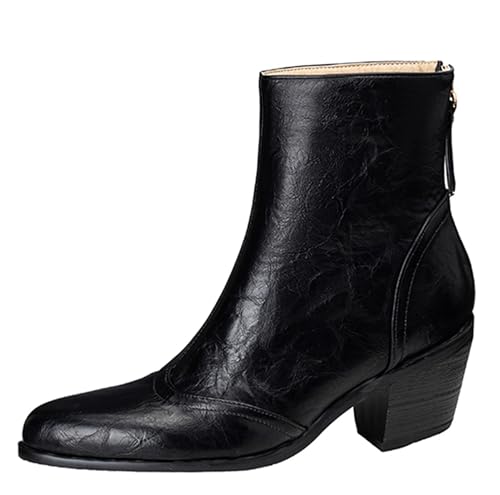 Bottes de cheville femme talon bloc moyen bout pointu taille 34 35 36 37 38 39 40 41 42 43 44 45 46