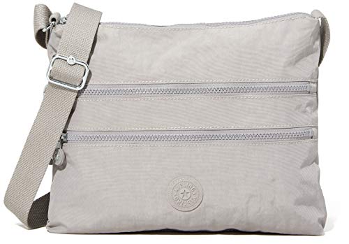 Kipling Alvar schoudertas voor dames, 33 x 26 x 4,5 cm (b x h x d), Grijs Gris