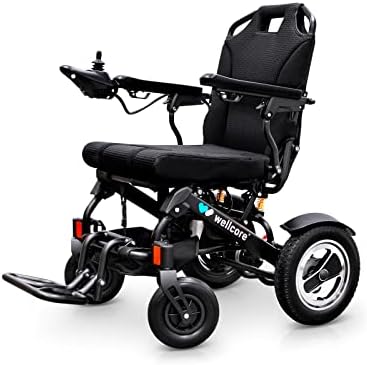 Silla de ruedas eléctrica WELLCORE, Plegable, Autonomía 15 km, Chasis aluminio, Mando con conexión USB, Frenado electromagnético, Hasta 135 kg