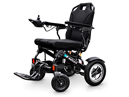 Silla de ruedas eléctrica WELLCORE, Plegable, Autonomía 15 km, Chasis aluminio, Mando con conexión USB, Frenado electromagnético, Hasta 135 kg